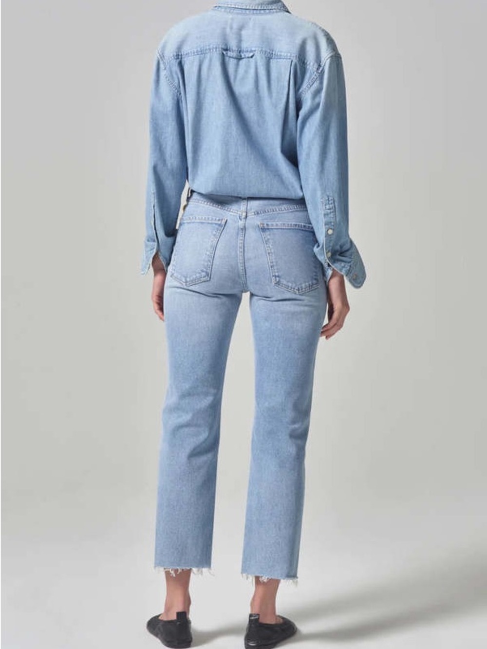 Citizens of Humanity Daphne Crop Jean Womens 29 Raw Hem Blue Stretch high rise - Picture 9 of 9